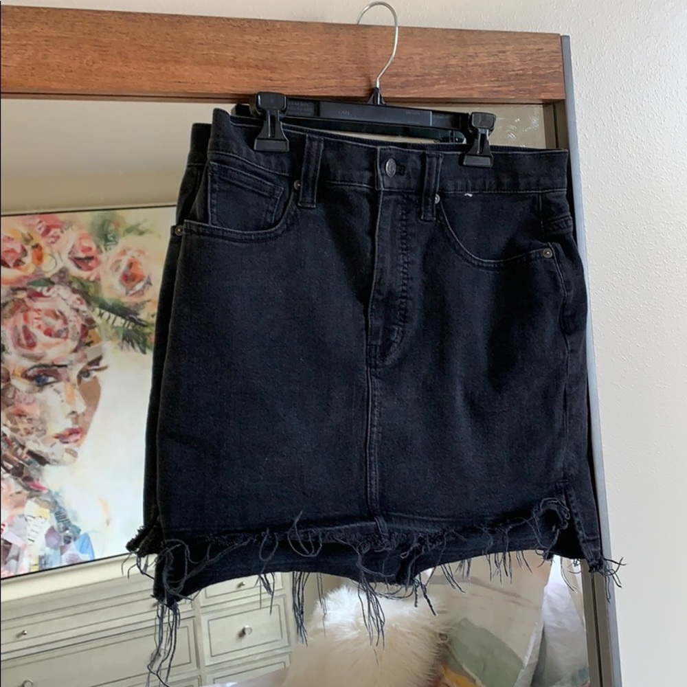 Black denim Madewell skirt